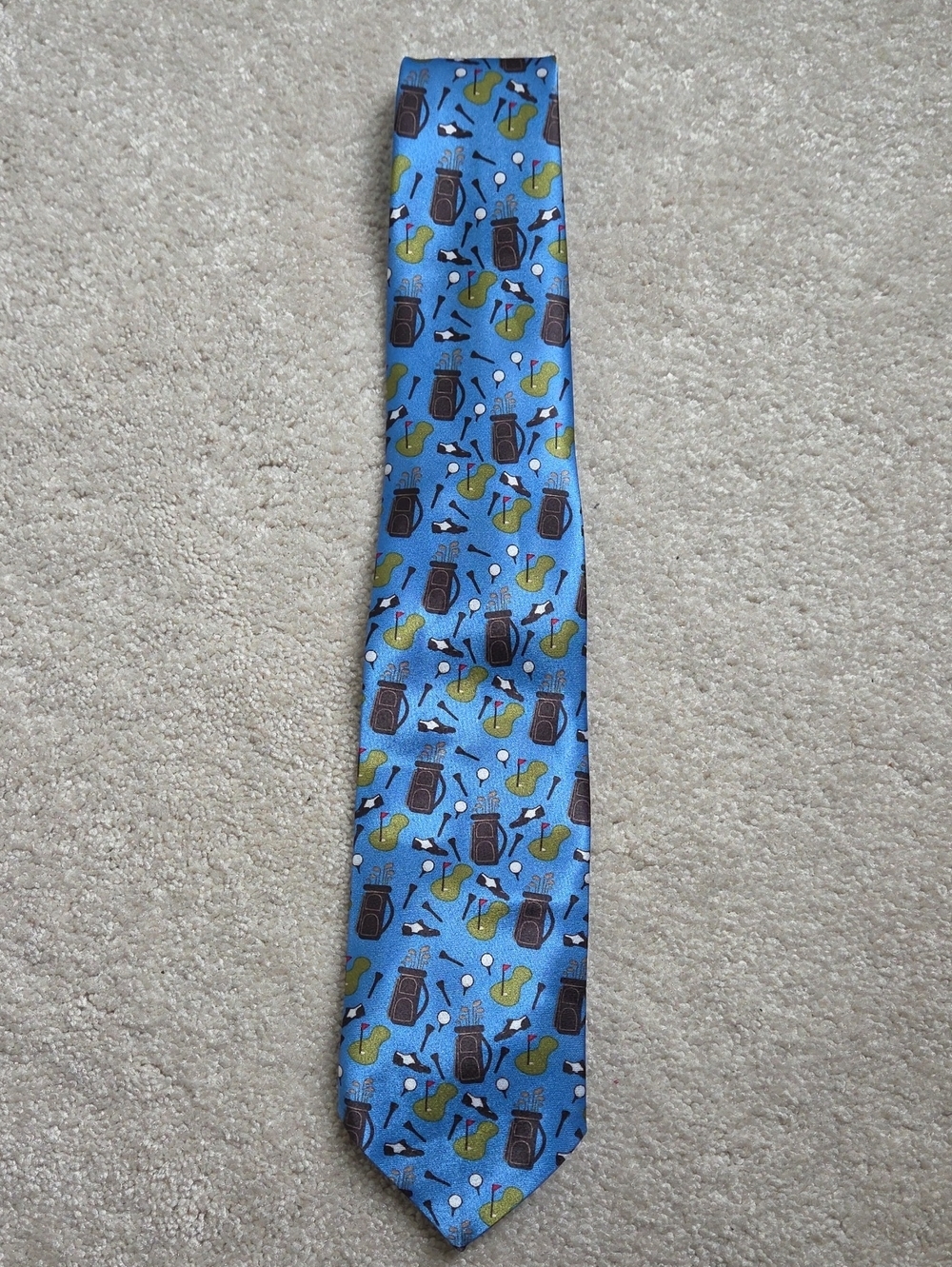 Blue Novelty Golf Pattern Tie